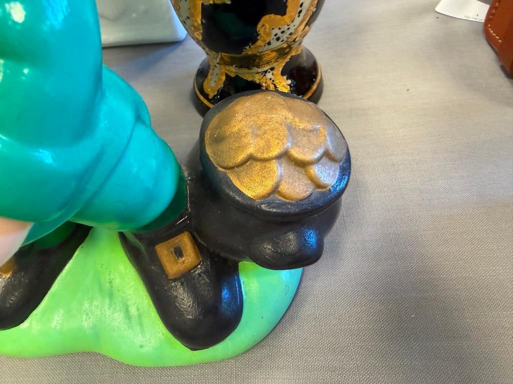PAINTED CERAMIC LEPRECHAUN FIGURINE - 7