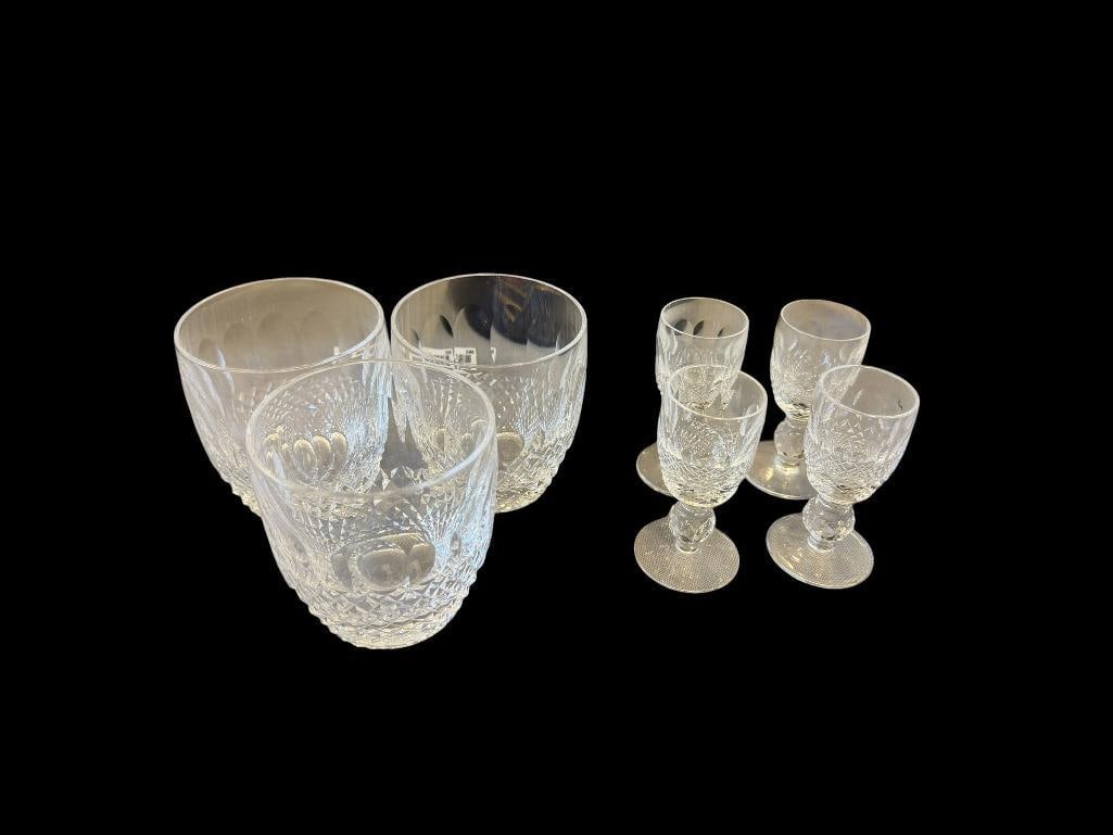 WATERFORD CRYSTAL COLLEEN PATTERN WHISKEY AND LIQUER / CORDIAL STEMS (1 of 12)