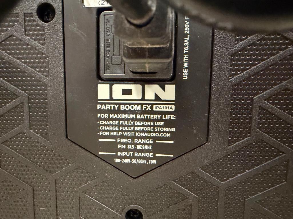 ION AUDIO PARTY BOOM FX iPA101A BLUETOOTH PORTABLE SPEAKER - 11