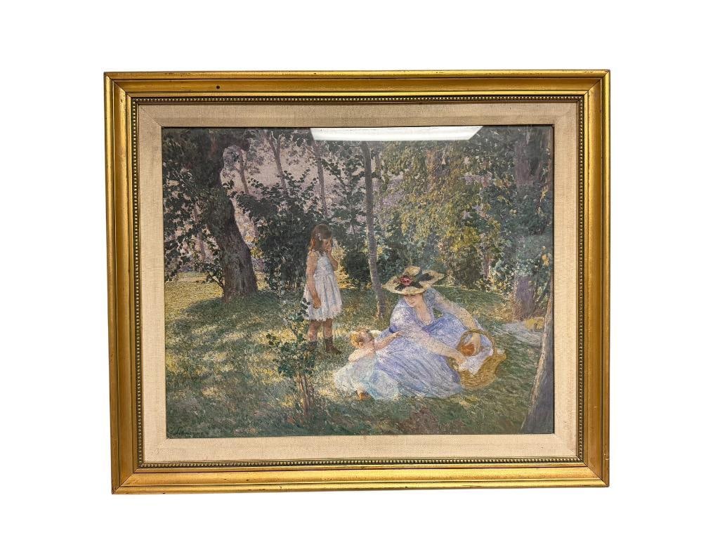 " LUNCHEON ON THE LAWN " PRINT BY FRENCH IMPRESSIONISTS ARTIST HENRI LEBASQUE (1 of 13)