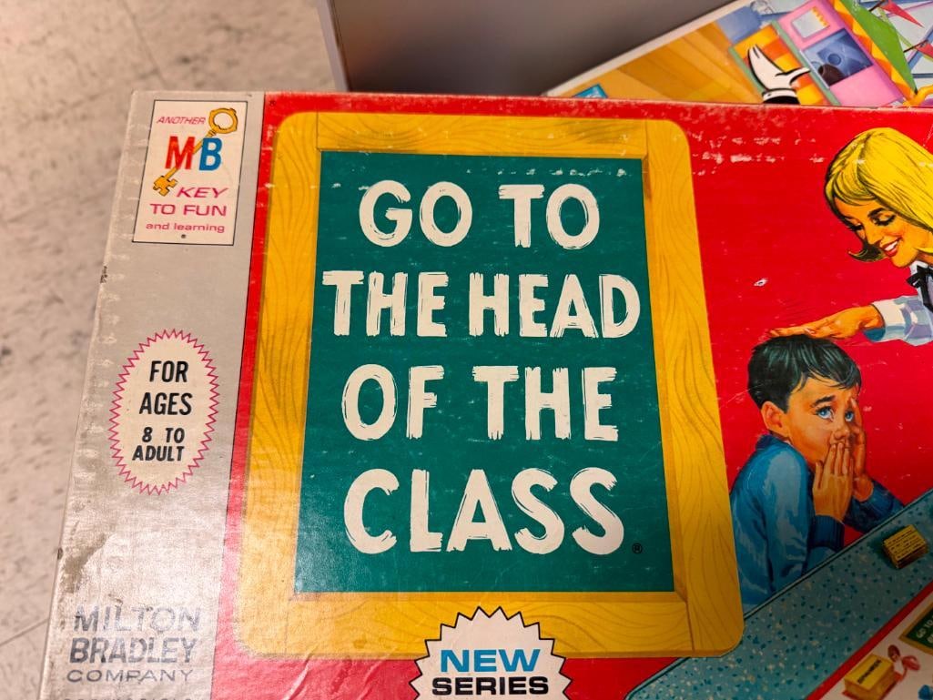 THREE VINTAGE BOARD GAMES INCLUDING MILTON BRADLEY GO TO THE HEAD OF THE CLASS NEW SERIES 17 AND 19 - 11