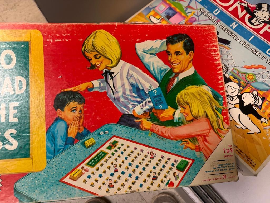 THREE VINTAGE BOARD GAMES INCLUDING MILTON BRADLEY GO TO THE HEAD OF THE CLASS NEW SERIES 17 AND 19 - 13