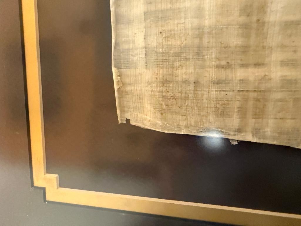 MASSIVE EGYPTIAN HIEROGLYPHIC PAINTING ON PAPYRUS ART BY FAMED SOUVENIR ARTIST SAMIR - 16