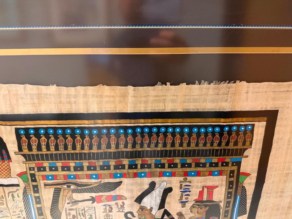 MASSIVE EGYPTIAN HIEROGLYPHIC PAINTING ON PAPYRUS ART BY FAMED SOUVENIR ARTIST SAMIR - 20