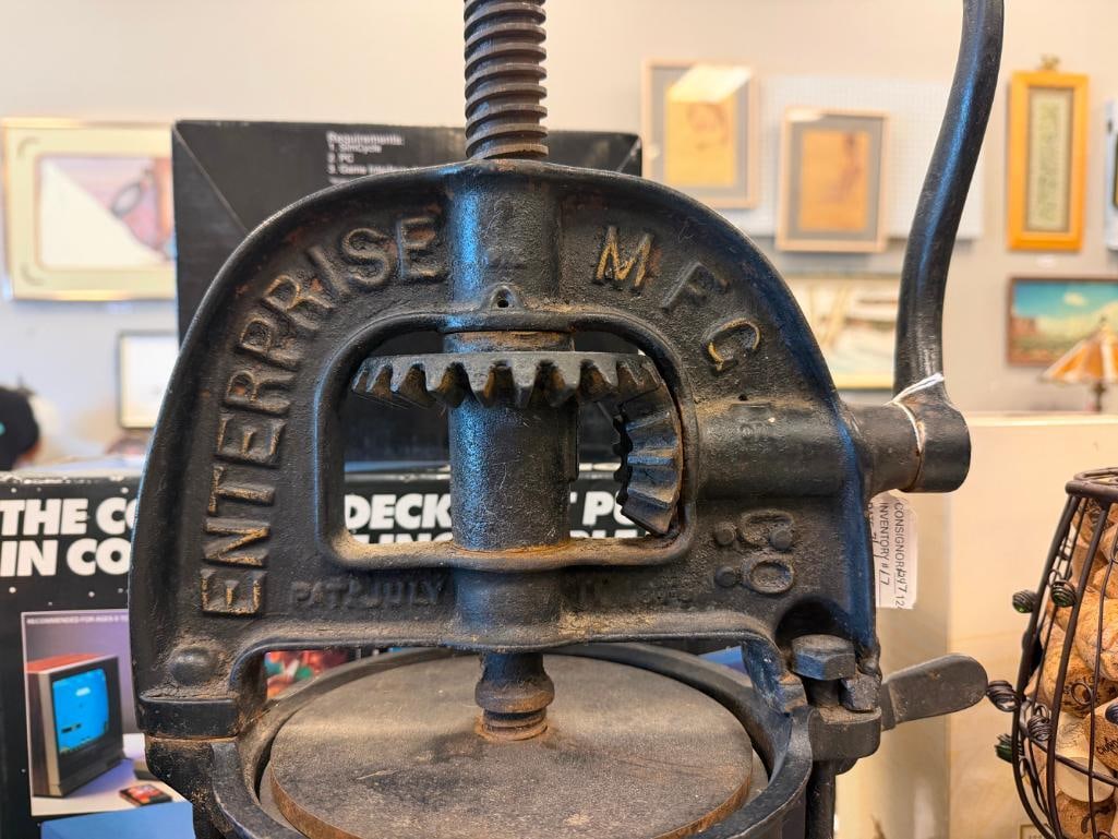 ENTERPRISE MFG. CO HAND CRANK SAUSAGE STUFFER / LARD PRESS / FRUIT PRESS - 3