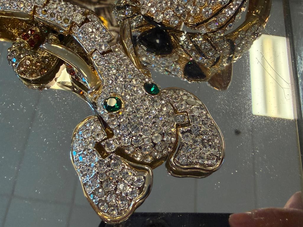 LADIES RHINESTONE BEJEWELED ANIMAL FIGURAL JEWELRY SEVEN PIECES TOTAL - 13