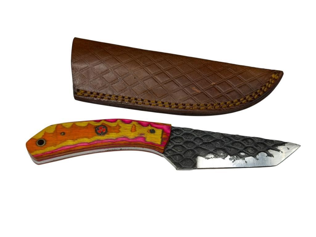 FORGED CARBON STEEL FIXED BLADE KNIFE WITH STRAIGHT BACK BLADE (1 of 7)