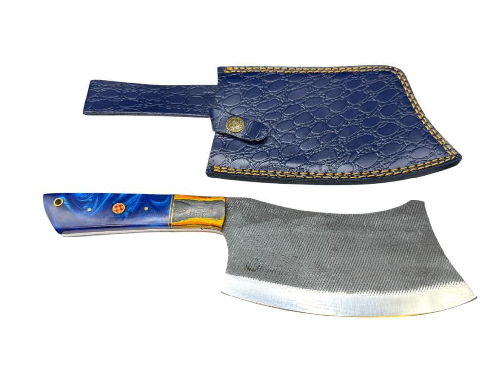 FORGED CARBON STEEL BLADE MEAT CLEAVER STYLE KNIFE (1 of 8)