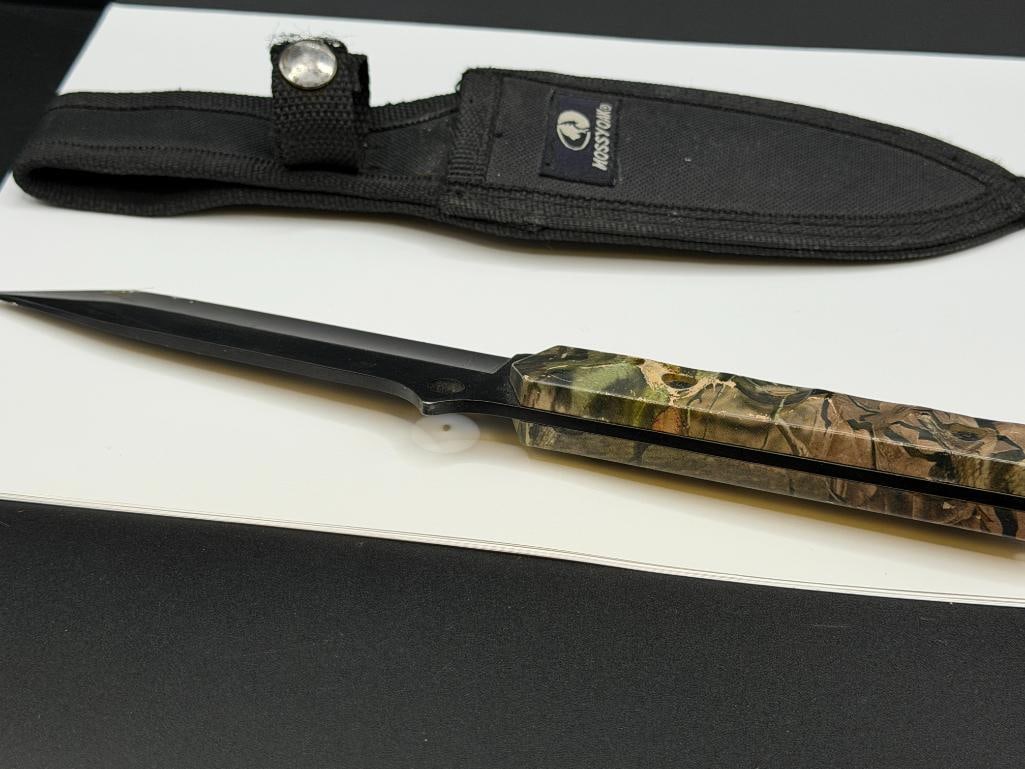 MOSSY OAK FIXED BLADE HUNTING KNIFE WITH TANTO STYLE BLADE - 5