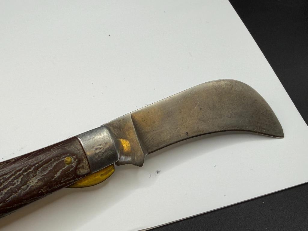 VINTAGE M. KLEIN & SONS CHICAGO MODEL I HAWKBILL POCKET KNIFE - 6