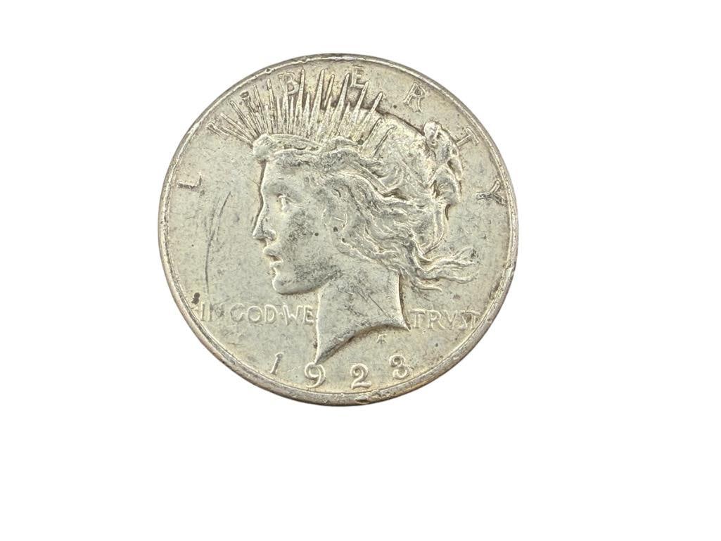 1923-S U.S. PEACE SILVER DOLLAR: 90% SILVER