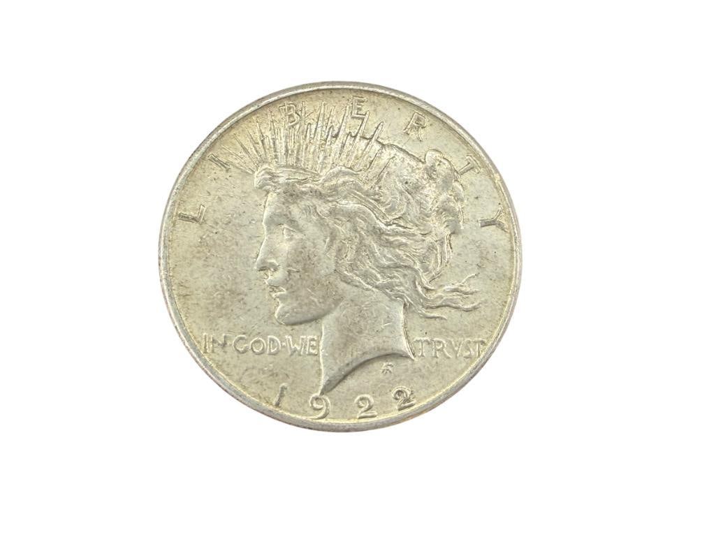 1922-S U.S. PEACE SILVER DOLLAR: 90% SILVER