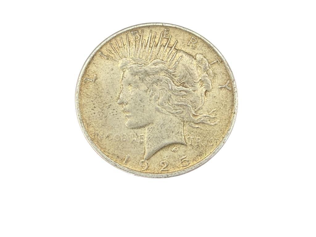 1925 U.S. PEACE SILVER DOLLAR: 90% SILVER