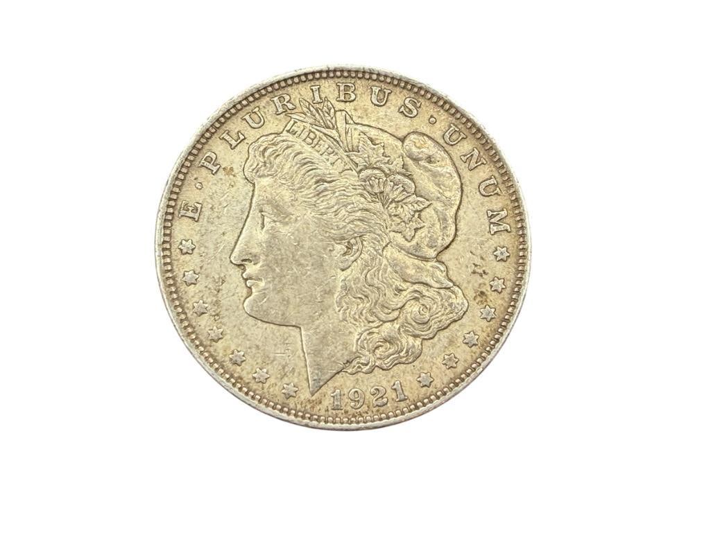 1921 U.S. MORGAN SILVER DOLLAR: 90% SILVER