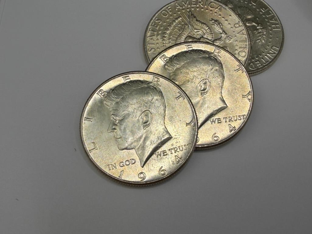 20 UNCIRCULATED 1964 U.S. KENNEDY 90% SILVER HALF DOLLARS - 2
