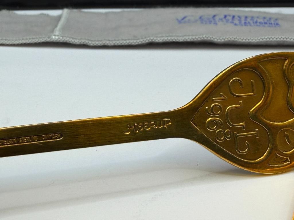 VINTAGE JUL 1968 A. MICHELSEN DANMARK STERLING SILVER A MOTHER'S HEART DESIGN FORK AND SPOON - 8