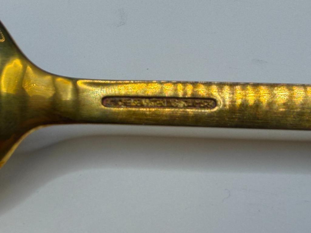 VINTAGE JUL 1968 A. MICHELSEN DANMARK STERLING SILVER A MOTHER'S HEART DESIGN FORK AND SPOON - 9