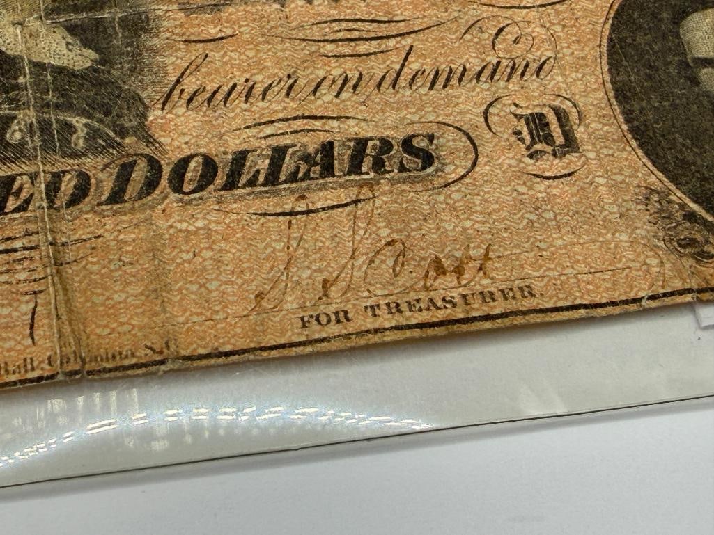 ANTIQUE CIVIL WAR ERA FEB. 17TH, 1864 CONFEDERATE $100 CURRENCY NOTE - 4