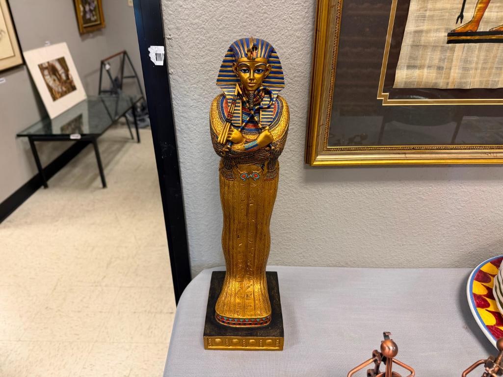 SUMMIT COLLECTION RESIN DECORATIVE REPLICA STATUE OF TUTANKHAMUN SARCOPHAGUS - 2