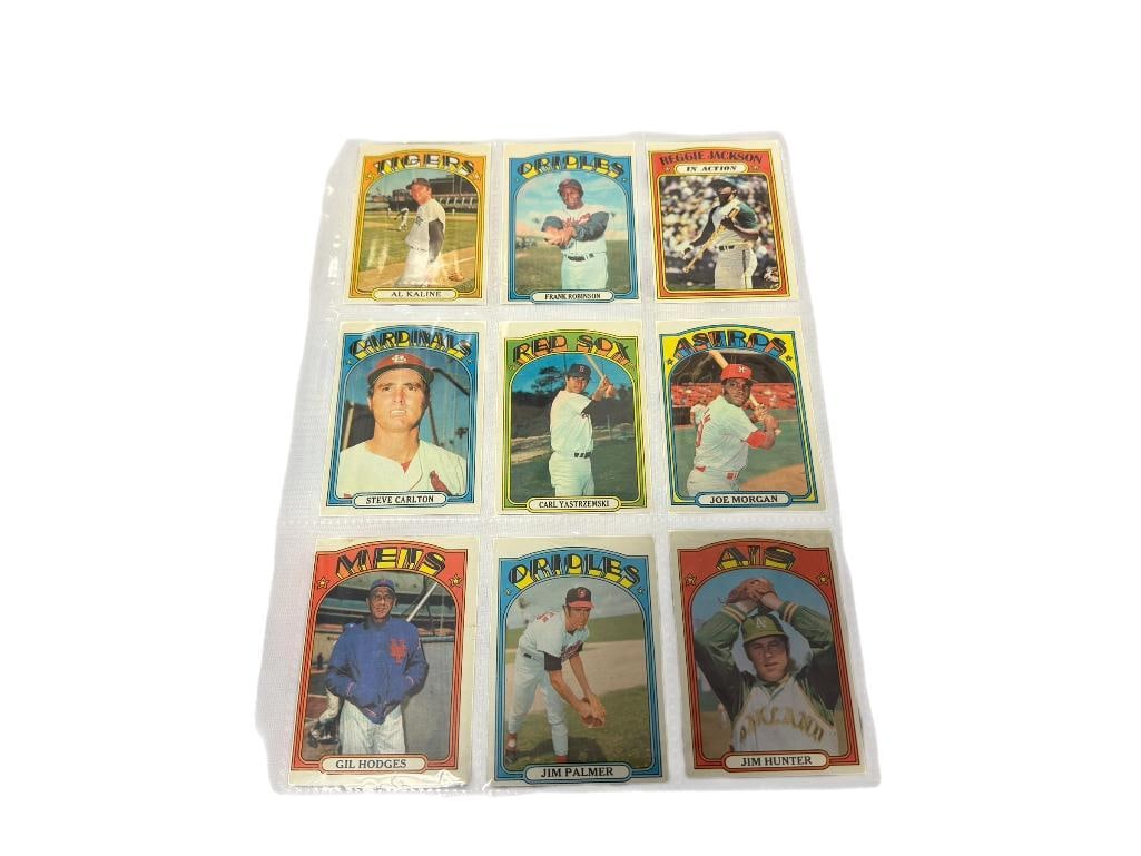 1972 TOPPS BASEBALL HALL OF FAMERS CARDS FRANK ROBINSON, AL KALINE, JOE MORGAN, JIM PALMER (1 of 11)