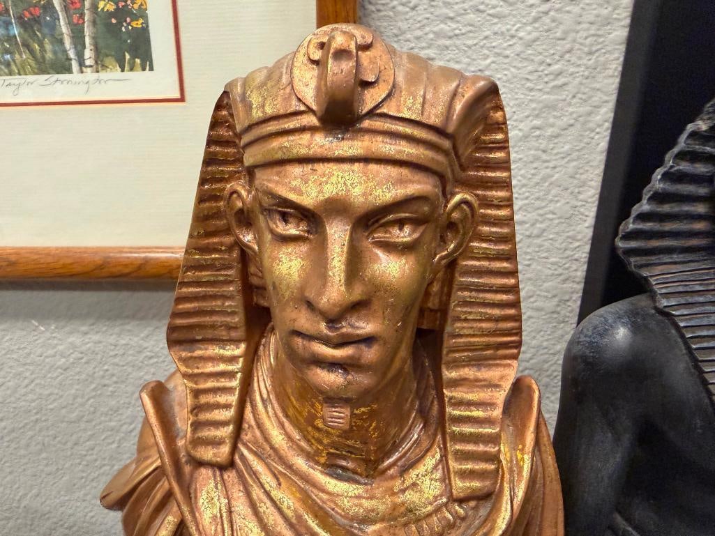 DECORATIVE EGYPTIAN STATUES, BUST AND FIGURAL PICTURE HOLDER - 11