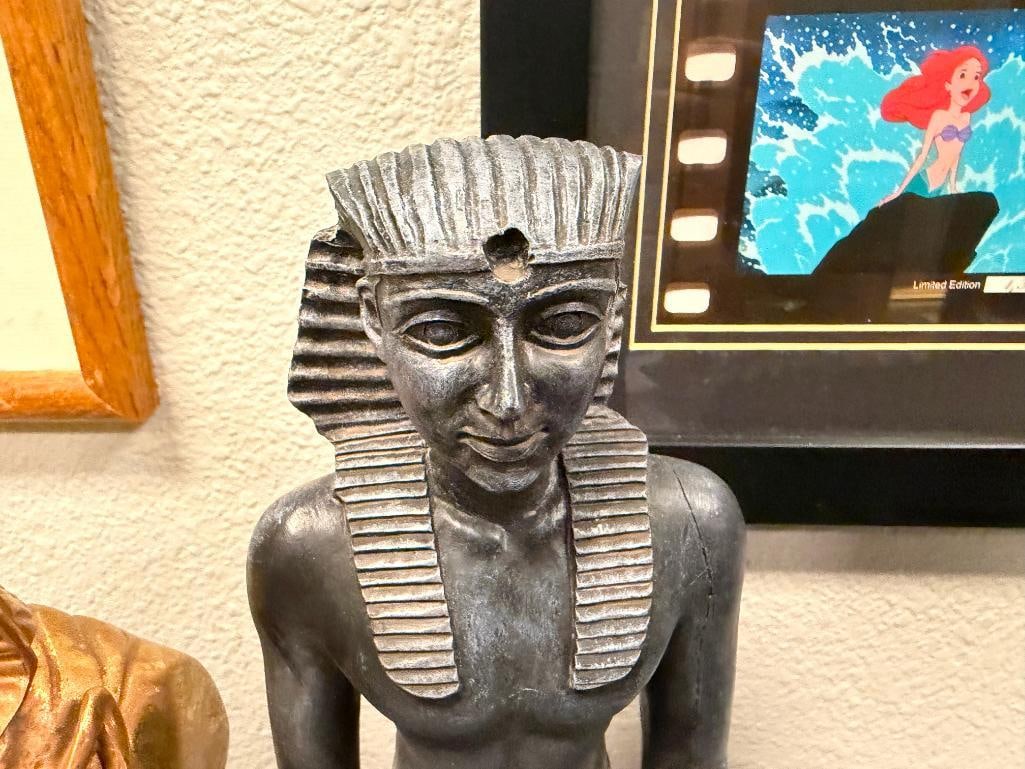 DECORATIVE EGYPTIAN STATUES, BUST AND FIGURAL PICTURE HOLDER - 17