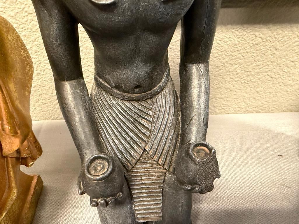 DECORATIVE EGYPTIAN STATUES, BUST AND FIGURAL PICTURE HOLDER - 19
