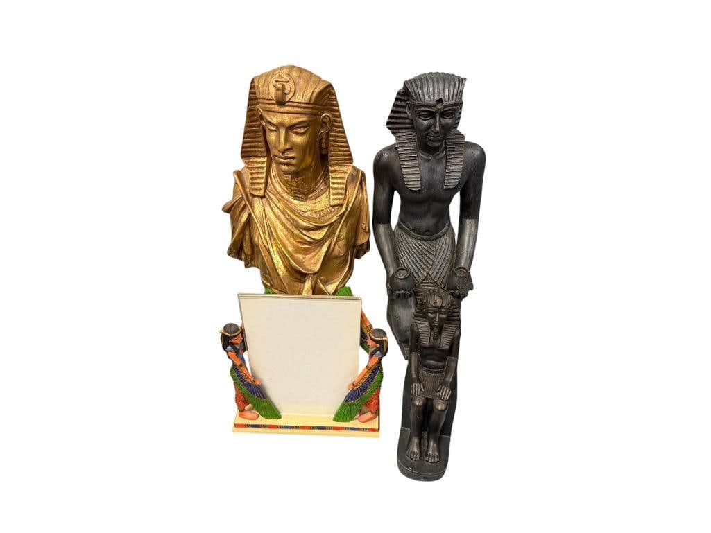 DECORATIVE EGYPTIAN STATUES, BUST AND FIGURAL PICTURE HOLDER (1 of 20)