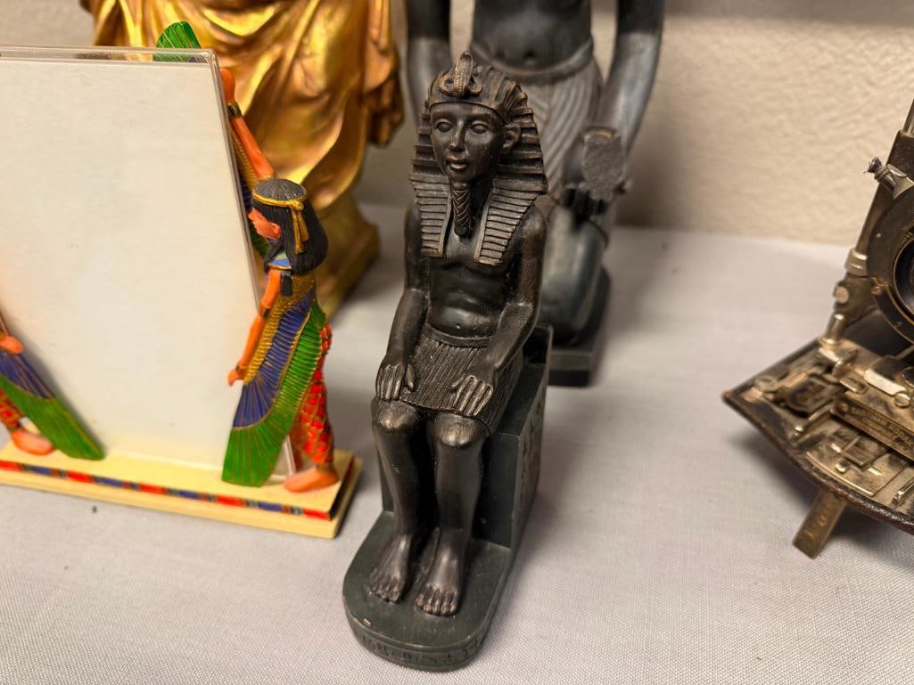 DECORATIVE EGYPTIAN STATUES, BUST AND FIGURAL PICTURE HOLDER - 3