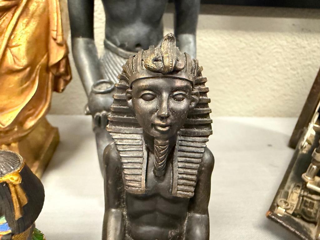 DECORATIVE EGYPTIAN STATUES, BUST AND FIGURAL PICTURE HOLDER - 4