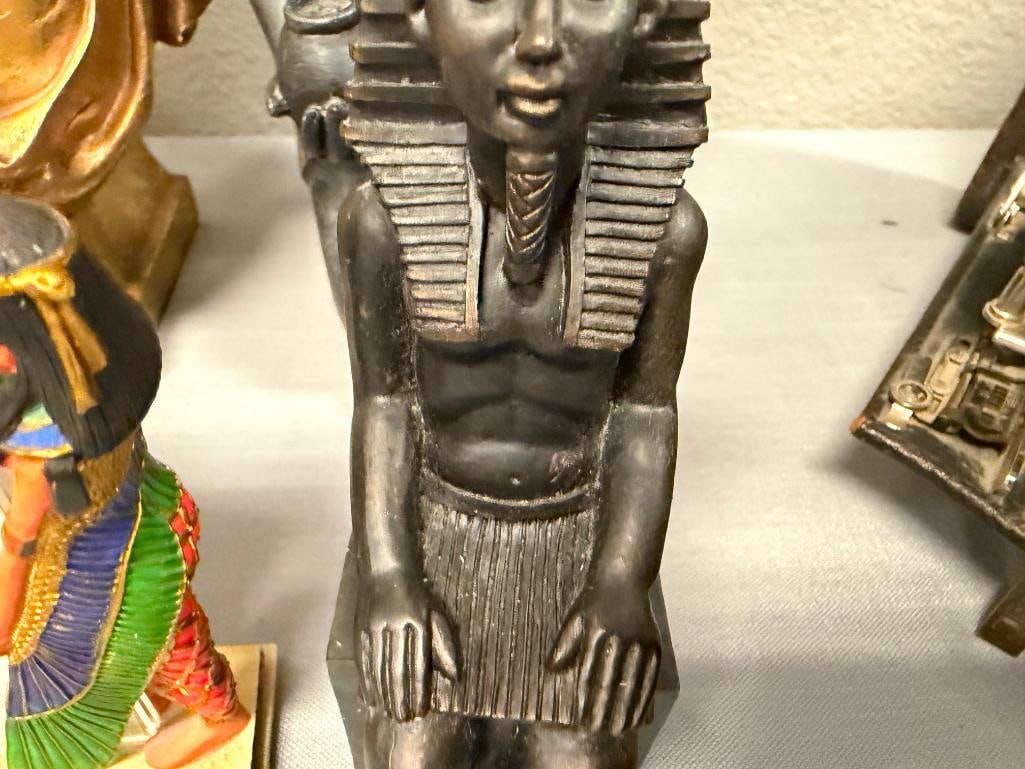 DECORATIVE EGYPTIAN STATUES, BUST AND FIGURAL PICTURE HOLDER - 5
