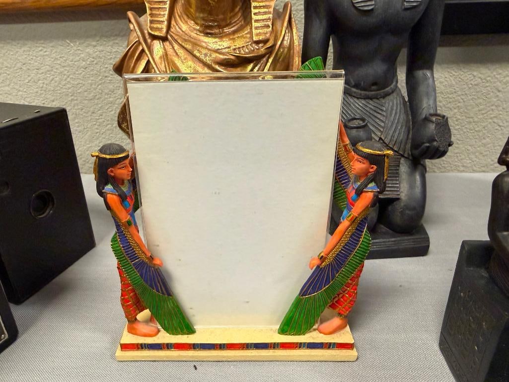 DECORATIVE EGYPTIAN STATUES, BUST AND FIGURAL PICTURE HOLDER - 9