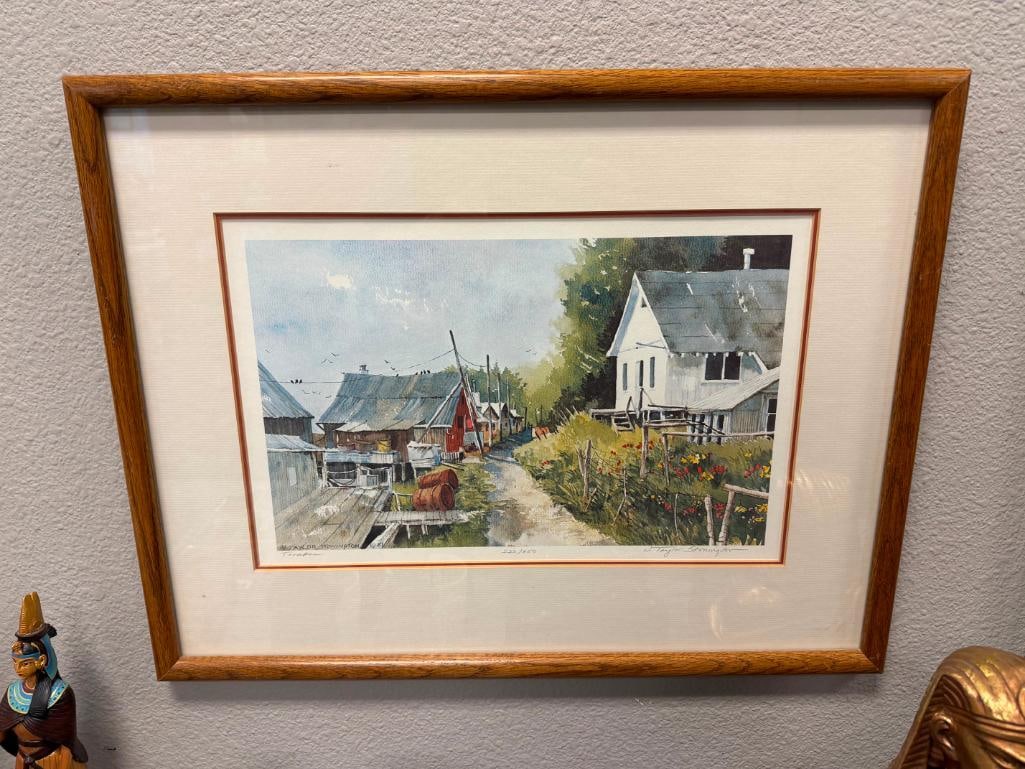 NANCY TAYLOR STONINGTON AMERICAN ARTIST PENCIL SIGNED PRINT TITLED TENAKEE NO. 522/650 - 2