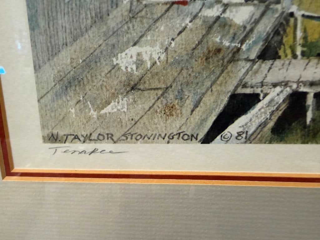 NANCY TAYLOR STONINGTON AMERICAN ARTIST PENCIL SIGNED PRINT TITLED TENAKEE NO. 522/650 - 5