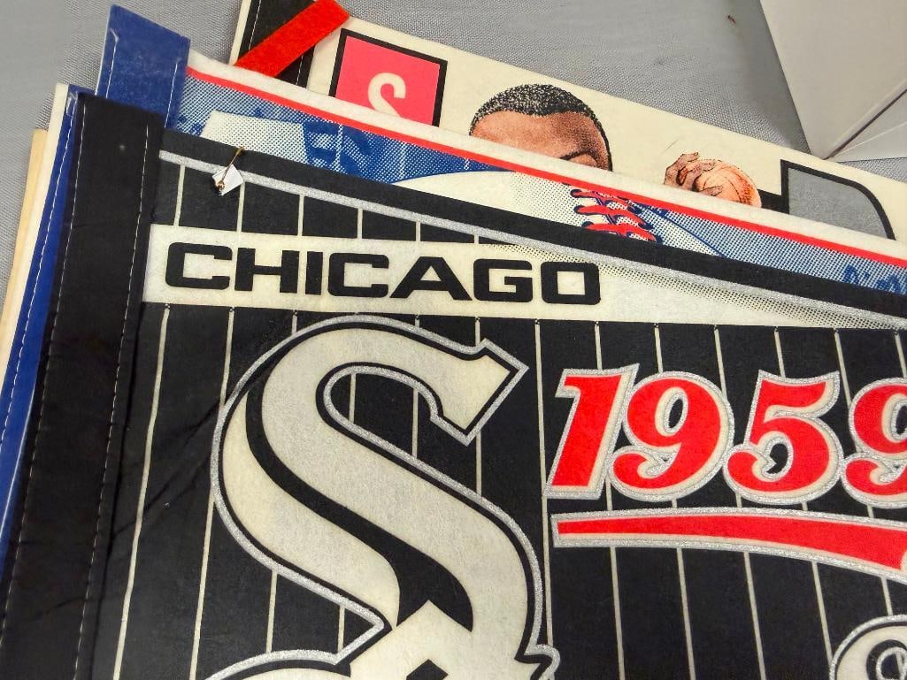 13 SPORT PENNANTS INCLUDES WHITE SOZ PENNANT SIGNED BY BILLY PIERCE - 5