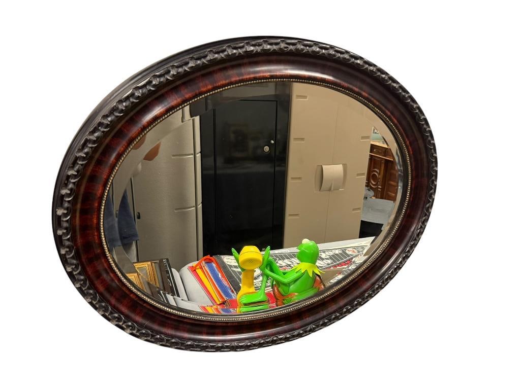 ANTIQUE STYLED OVAL BEVELED MIRROR (1 of 7)
