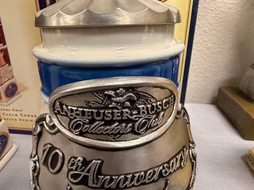ANHEUSER-BUSCH / BUDWEISER 10TH ANNIVERSARY COLLECTORS CLUB MEMBERS ONLY STEINS - 14