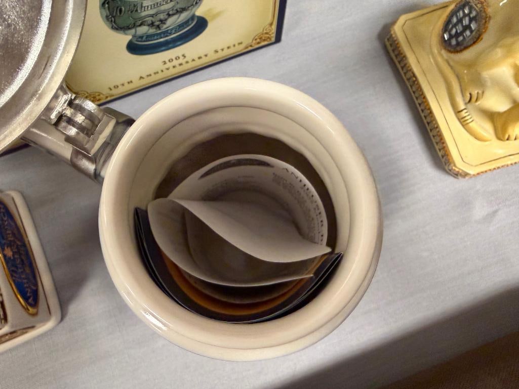 ANHEUSER-BUSCH / BUDWEISER 10TH ANNIVERSARY COLLECTORS CLUB MEMBERS ONLY STEINS - 17