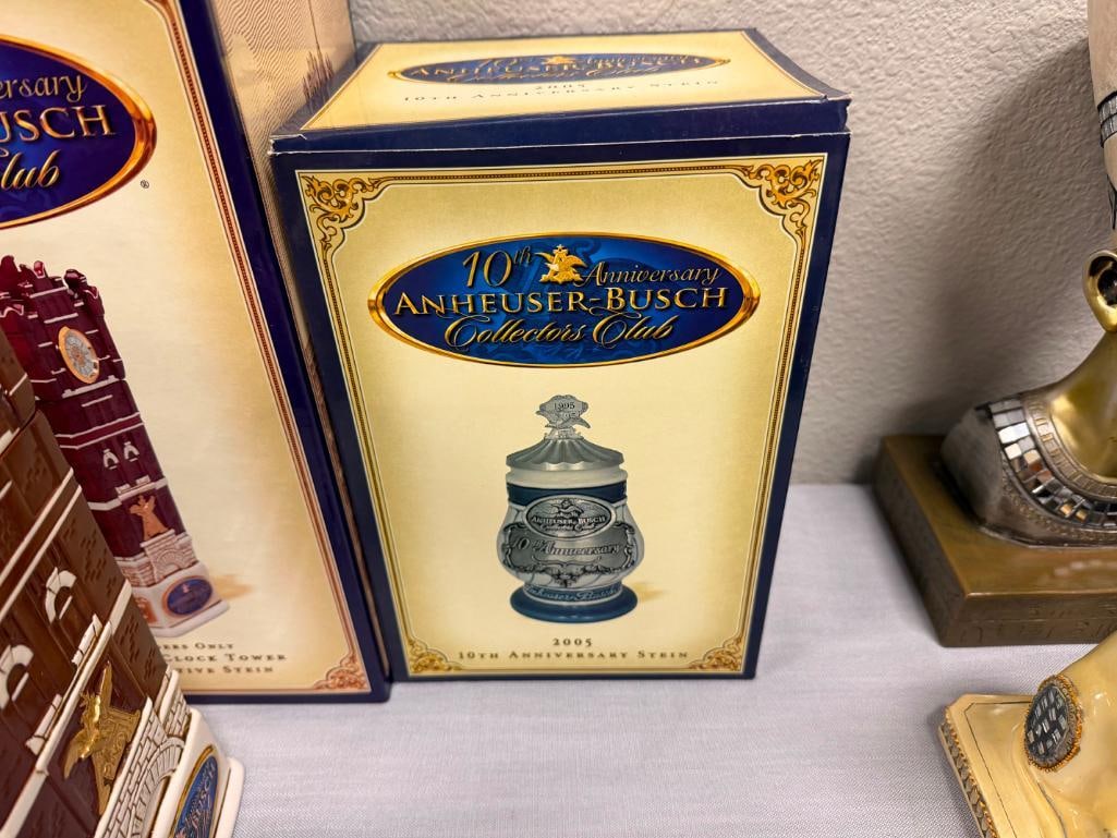 ANHEUSER-BUSCH / BUDWEISER 10TH ANNIVERSARY COLLECTORS CLUB MEMBERS ONLY STEINS - 19