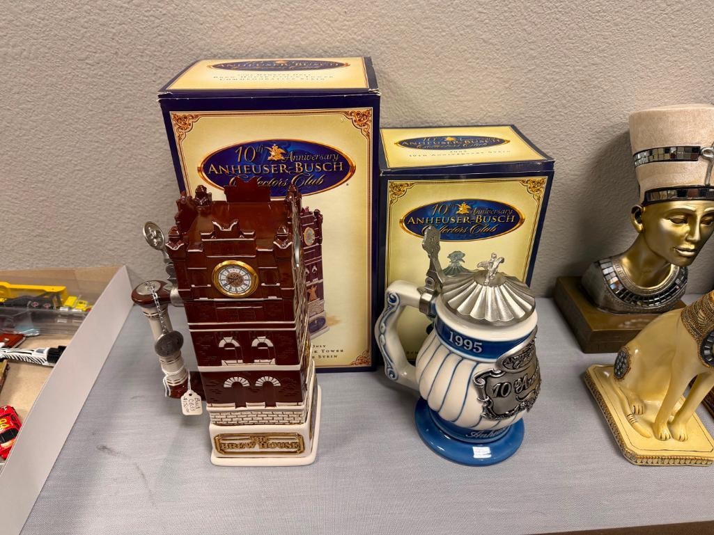 ANHEUSER-BUSCH / BUDWEISER 10TH ANNIVERSARY COLLECTORS CLUB MEMBERS ONLY STEINS - 2