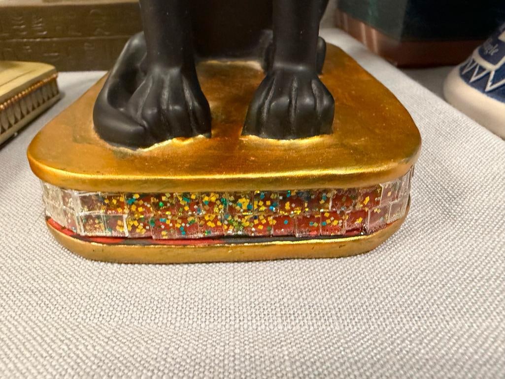 DECORATIVE EGYPTIAN STATUES GODDESS OF PROTECTION, BASTET CAT, AND QUEEN NEFERTITI BUST - 10