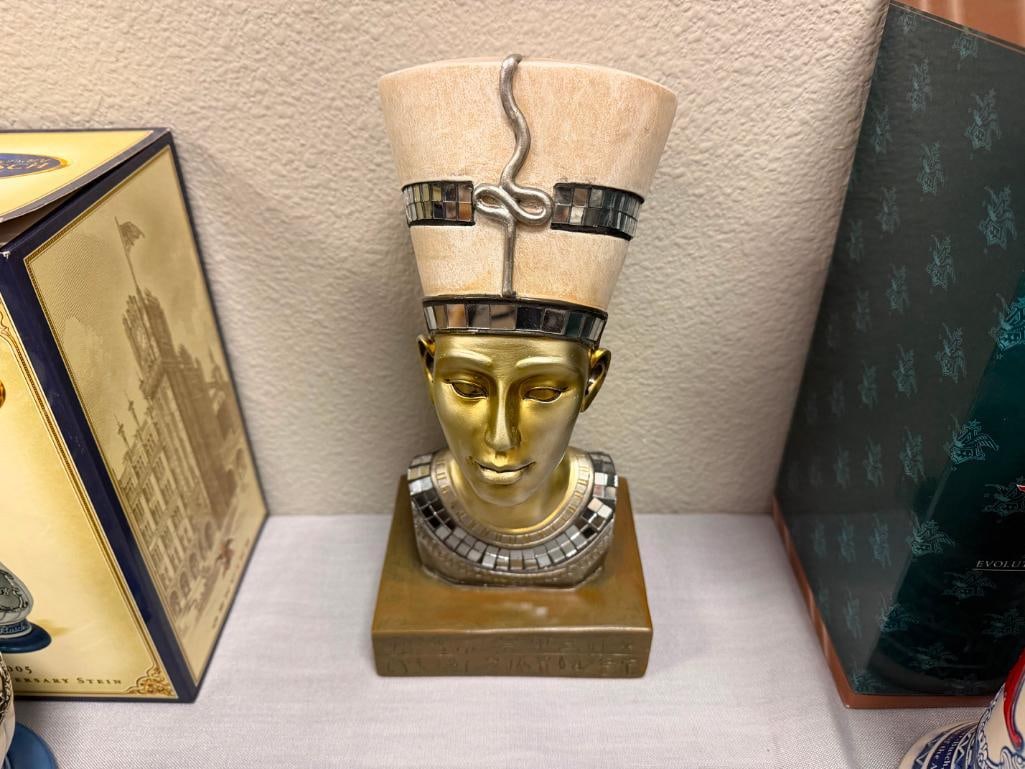 DECORATIVE EGYPTIAN STATUES GODDESS OF PROTECTION, BASTET CAT, AND QUEEN NEFERTITI BUST - 14