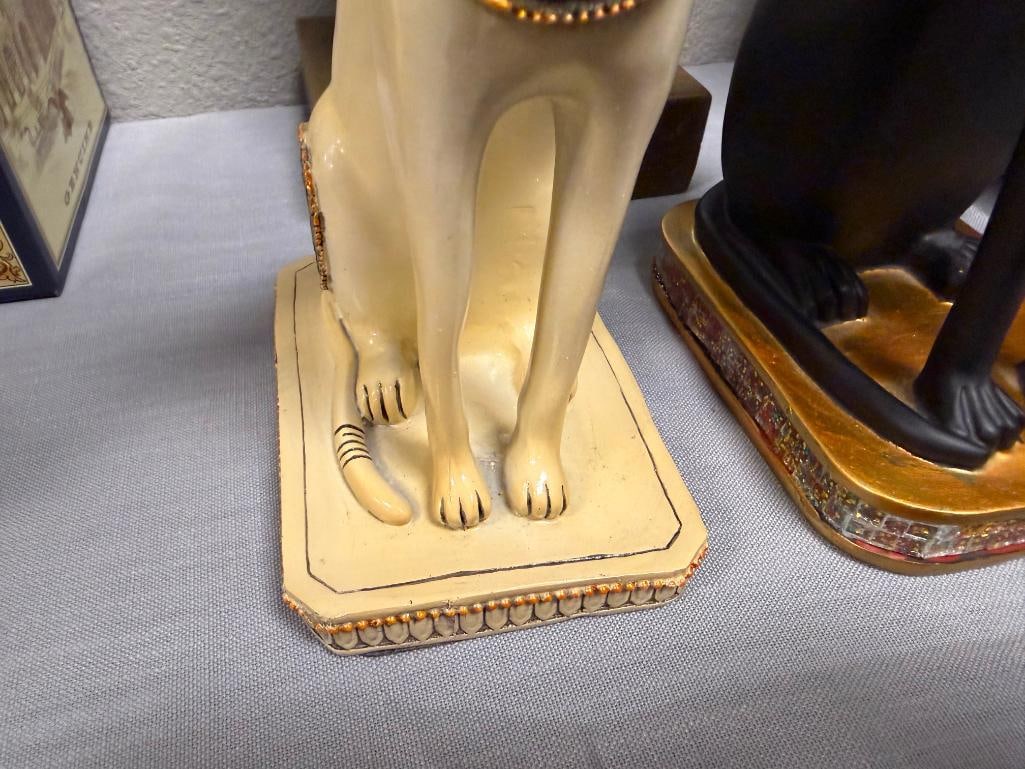 DECORATIVE EGYPTIAN STATUES GODDESS OF PROTECTION, BASTET CAT, AND QUEEN NEFERTITI BUST - 6