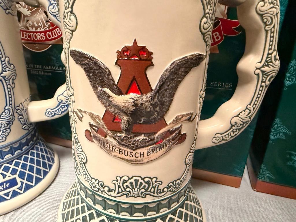 2002, 2003, 2004 ANHEUSER-BUSCH / BUDWEISER EVOLUTION OF THE A & EAGLE SERIES STEINS COLLECTORS C... - 13