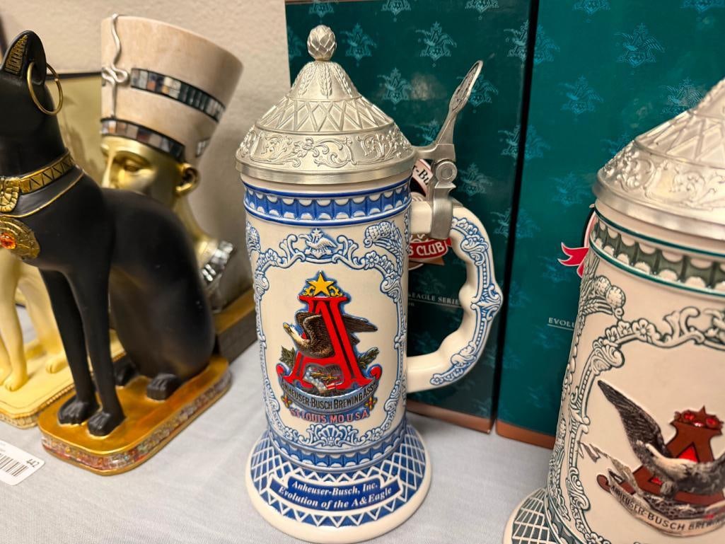 2002, 2003, 2004 ANHEUSER-BUSCH / BUDWEISER EVOLUTION OF THE A & EAGLE SERIES STEINS COLLECTORS C... - 16