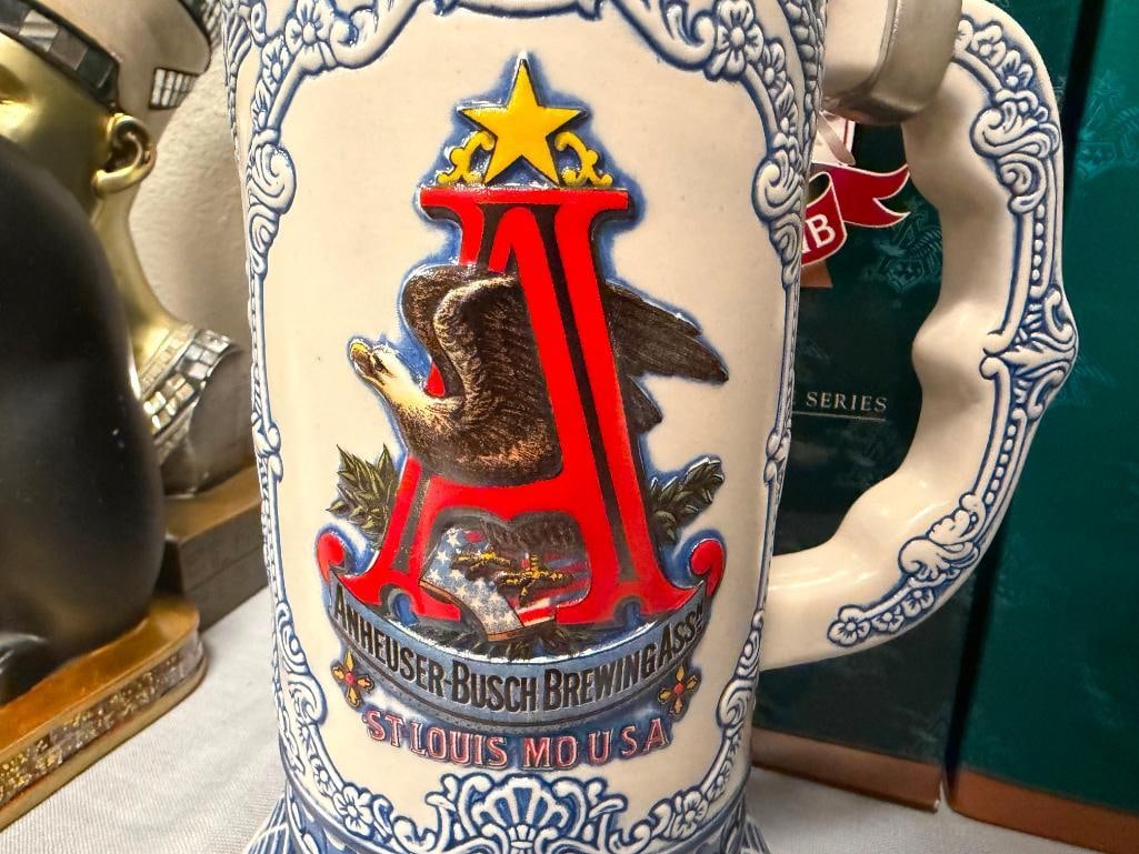 2002, 2003, 2004 ANHEUSER-BUSCH / BUDWEISER EVOLUTION OF THE A & EAGLE SERIES STEINS COLLECTORS C... - 17