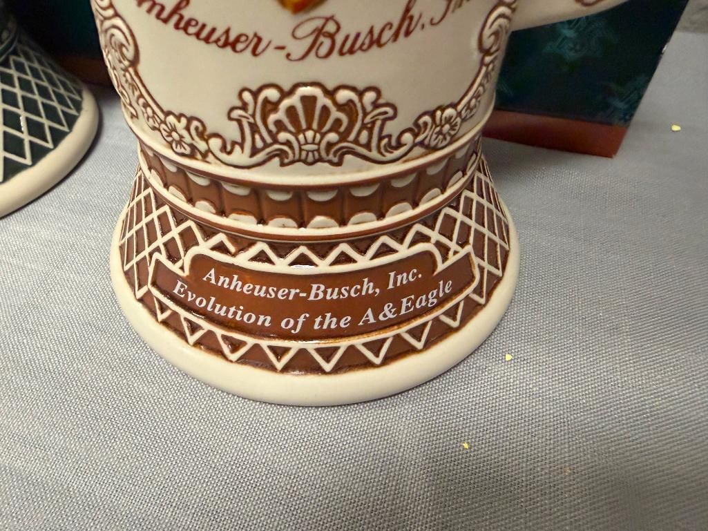 2002, 2003, 2004 ANHEUSER-BUSCH / BUDWEISER EVOLUTION OF THE A & EAGLE SERIES STEINS COLLECTORS C... - 4