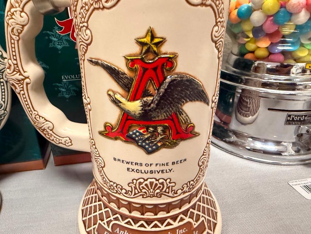 2002, 2003, 2004 ANHEUSER-BUSCH / BUDWEISER EVOLUTION OF THE A & EAGLE SERIES STEINS COLLECTORS C... - 8