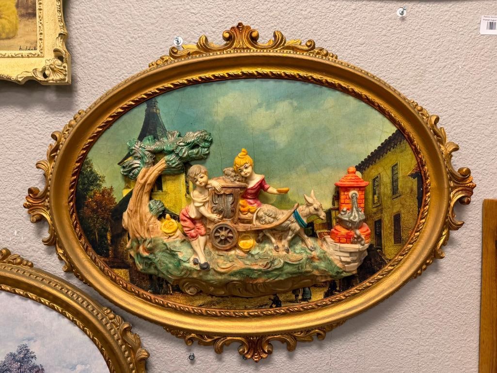 PAIR OF VINTAGE ITALIAN 3D WALL ART PLAQUES - 12