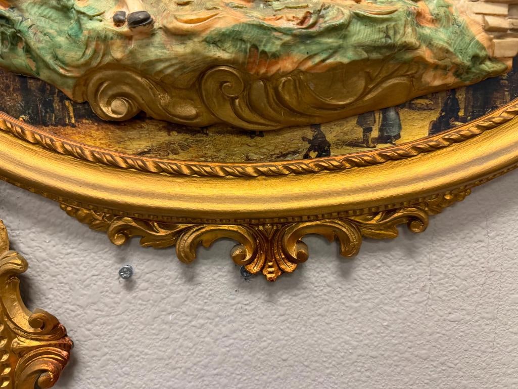 PAIR OF VINTAGE ITALIAN 3D WALL ART PLAQUES - 18